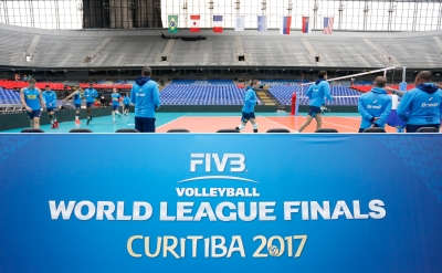 Curitiba (PR) - 02.07.2017 - Treino da seleção brasileira masculina de vôlei no Estádio Atlético Paranaense