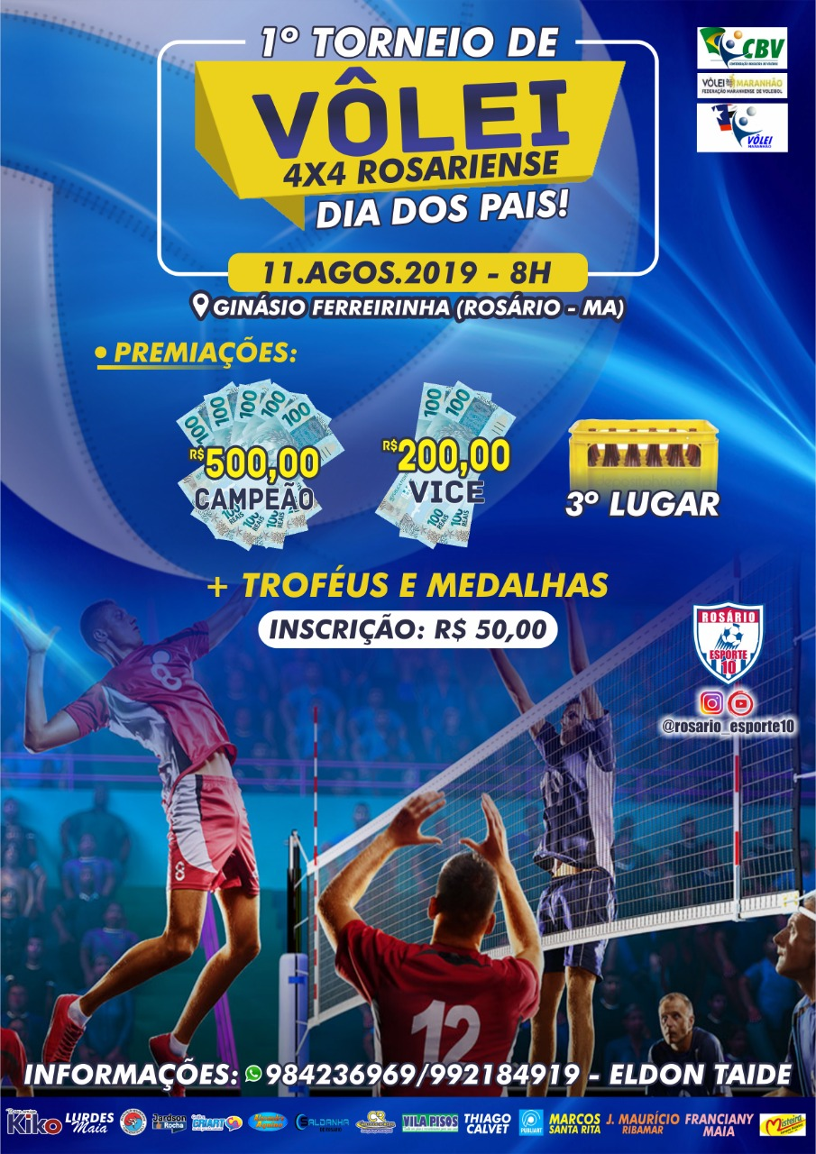 Abertas as inscrições para torneio de vôlei 4x4 em Rosário-MA