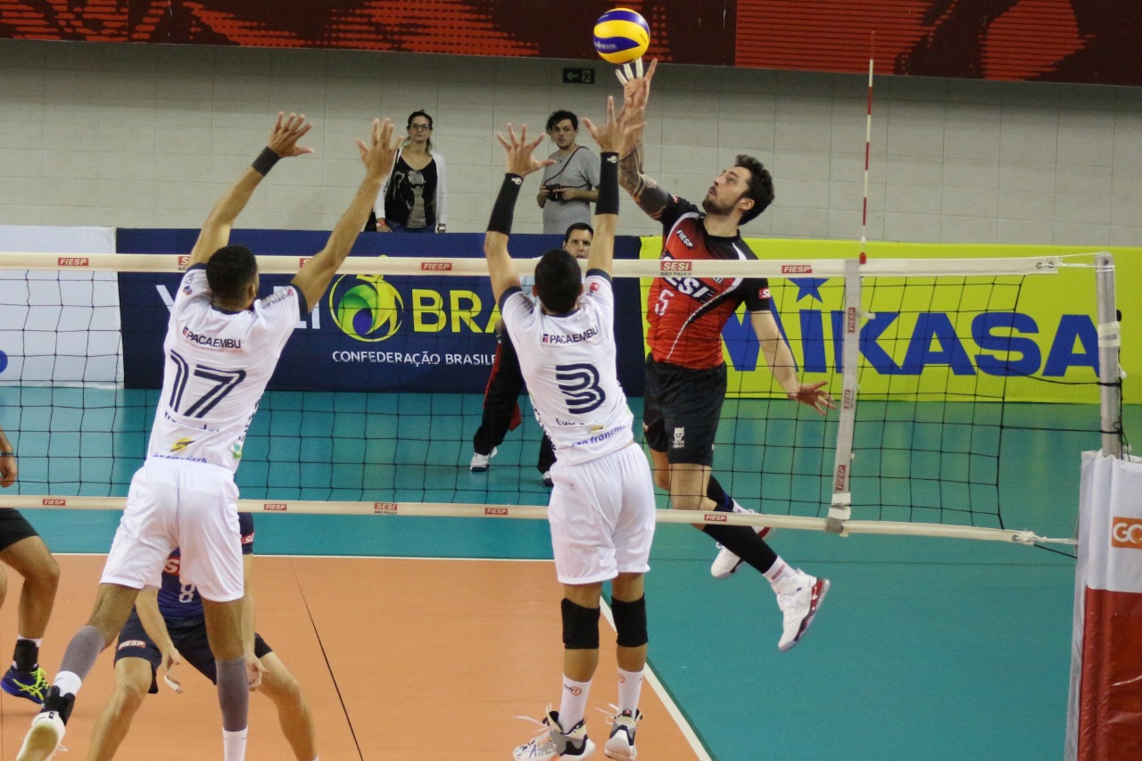 Sesi-SP vence o Pacaembu/Ribeirão Preto por 3 sets a 1