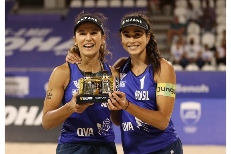 Bárbara Seixas e Carol Solberg vencem Challenge de Doha do Circuito Mundial de vôlei de praia