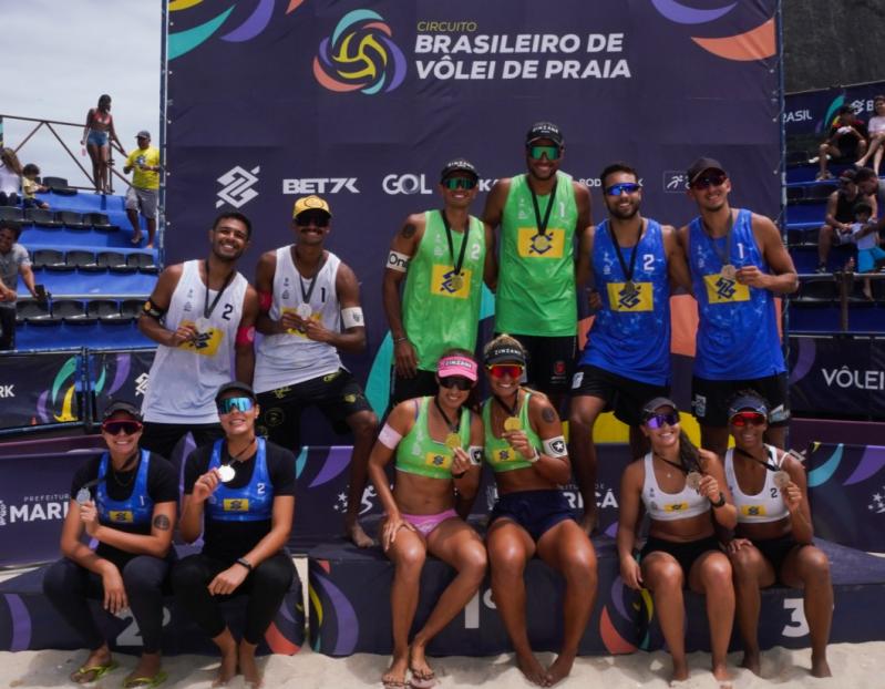 Challenger de Maricá de vôlei de praia tem Arthur/Adrielson e Talita/Thâmela no topo do pódio