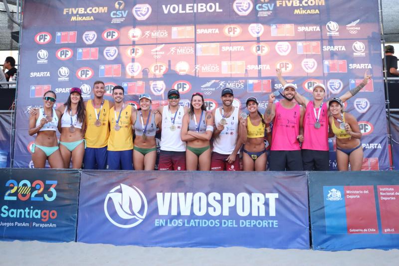 Ouro, prata e bronze para o Brasil na quarta etapa do Circuito Sul-Americano de vôlei de praia