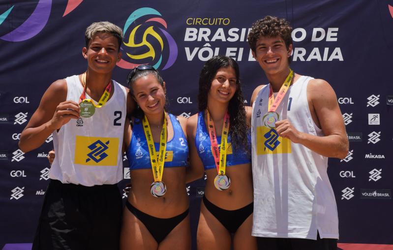 Vitórias da superação! Duplas da Paraíba e do Rio de Janeiro no alto do pódio da primeira etapa do Circuito Brasileiro sub-17 de Vôlei de Praia